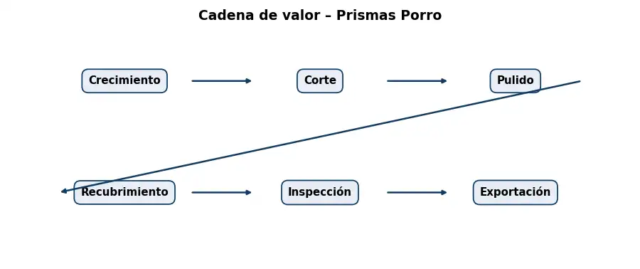 Esquema: cadena de valor en el sector Optica