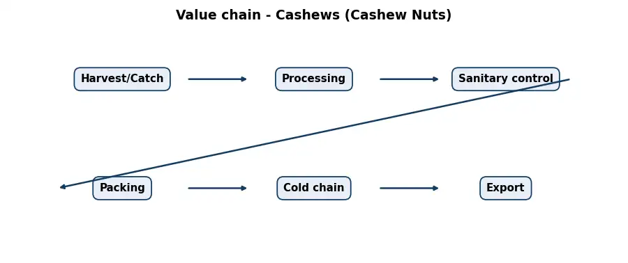 Diagram: value chain in the Food sector