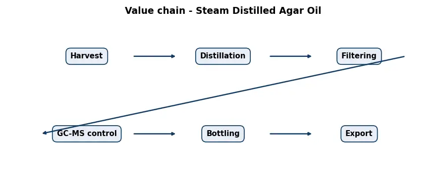 Diagram: value chain in the Oils sector