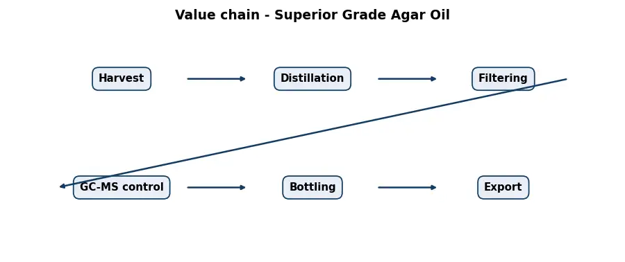 Diagram: value chain in the Oils sector